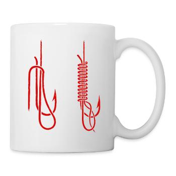Angelhaken Knoten Anleitung - Tasse - Weiß - Rechts
