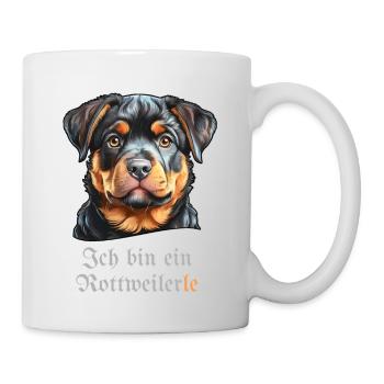 Dog portrait with funny saying -Rottweilerle - Mug - white - Right