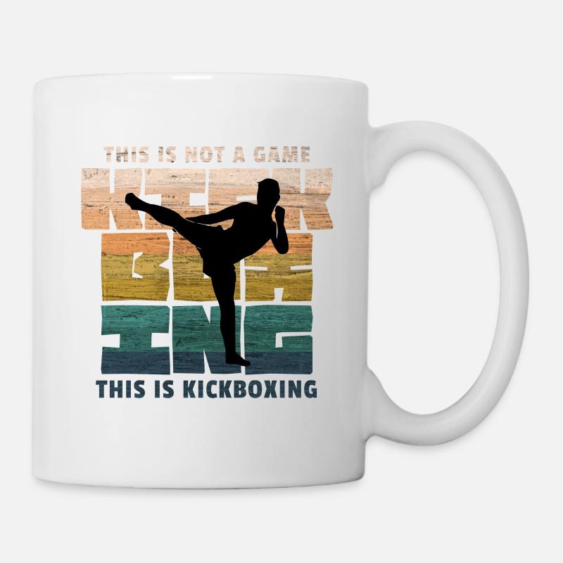 Kickboxen, Kickboxing, Kickboxer Retro - Mug - white