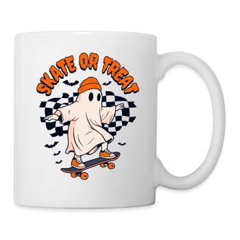 Skate or Treat Ghost Halloween - Mug - white - Right
