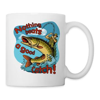 Nothing Beats a Good Catch Fishing Design - Mug - white - Right