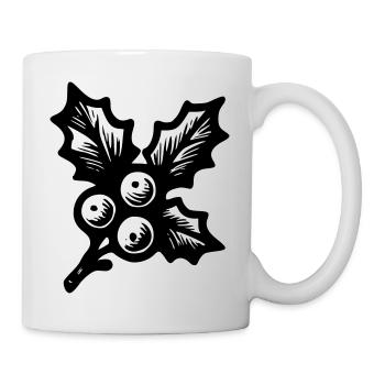Weihnachts-Stechpalme - Tasse - Weiß - Rechts