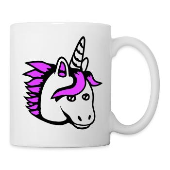 Licorne fille assez sympathique dessin animé cheval - Mug blanc - blanc - Droite