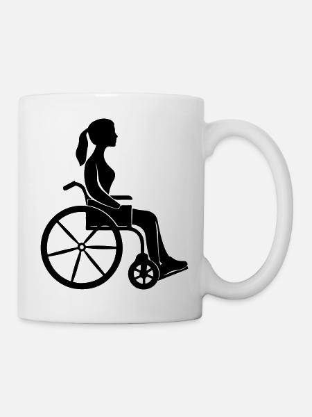 Rollstuhl Frau - Tasse - Weiß