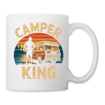 Vintage Camper King Sonnenuntergang Design - Tasse - Weiß - Rechts