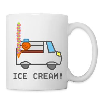 Eiswagen mit lächelnder Figur - Tasse - Weiß - Rechts