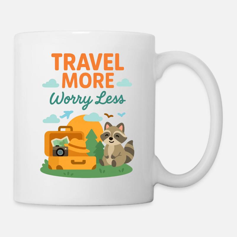 Travel More Worry Less - Mug blanc - blanc