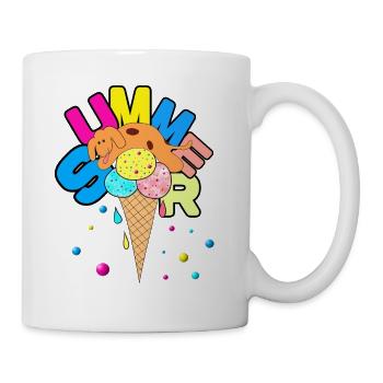 chien joueur avec dessert Illustration - Mug blanc - blanc - Droite