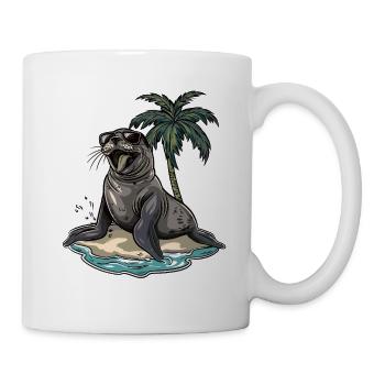 Vacances d’été au phoque - Mug blanc - blanc - Droite