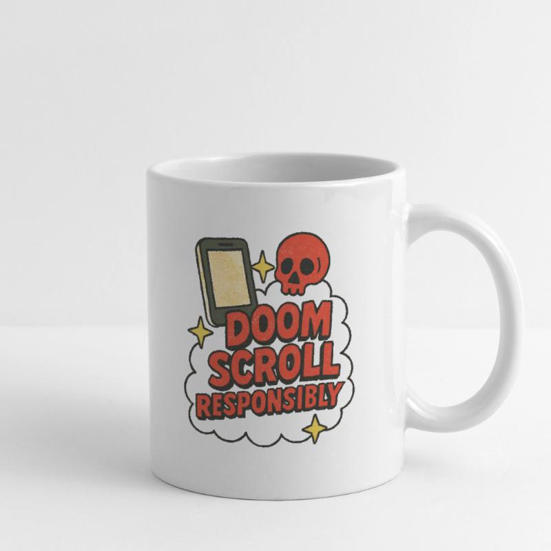 Doomscroll Conception anti-addiction responsable Mug blanc