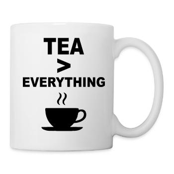 Thé > tout - Design amusant pour les amateurs de thé - Mug blanc - blanc - Droite