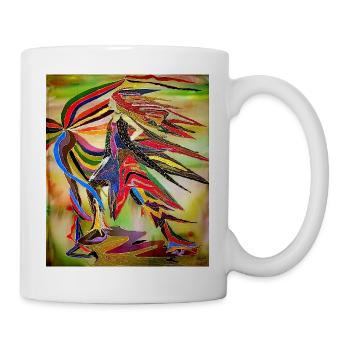 Colorful Eagle in Vivid Abstraction - Mug - white - Right