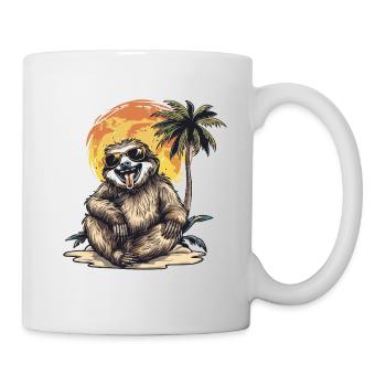 Faultier Sommer Urlaub - Tasse - Weiß - Rechts