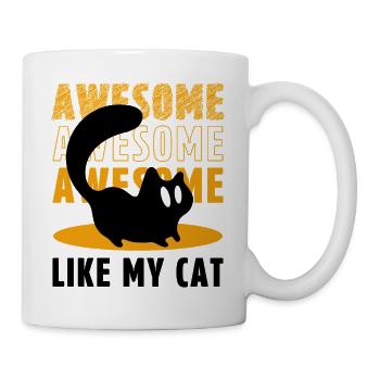 Awesome Like My Cat Funny Black Cat Silhouette - Mug - white - Right