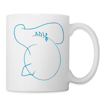 T-shirt Paris Street Art en bleu - Mug blanc - blanc - Droite