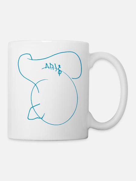 Pariser Streetart T-Shirt in blau - Tasse - Weiß