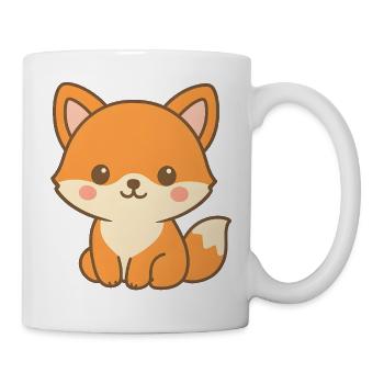 Niedliches Fuchs Motiv - Tasse - Weiß - Rechts
