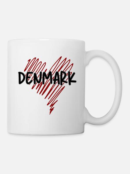 Dänischer Stolz, Herz Dänemark - Tasse - Weiß