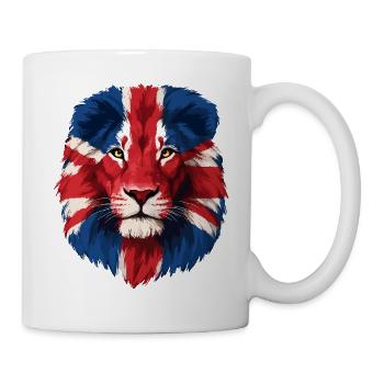 Lion majestueux avec crinière Union Jack - Mug blanc - blanc - Droite