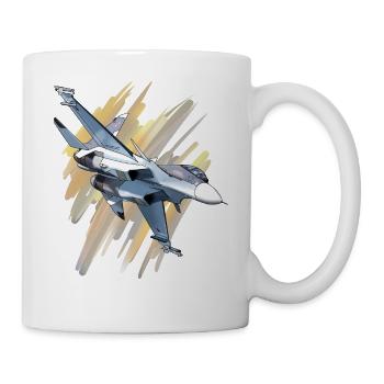Kampfjet im Dynamikdesign - Tasse - Weiß - Rechts