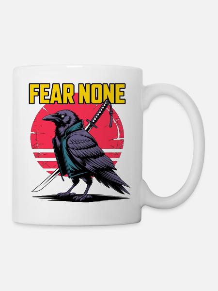 Samurai Raven Fear None Design - Tasse - Weiß