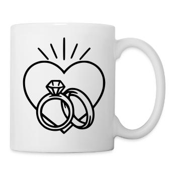 Wedding - Ring and heart - Mug - white - Right