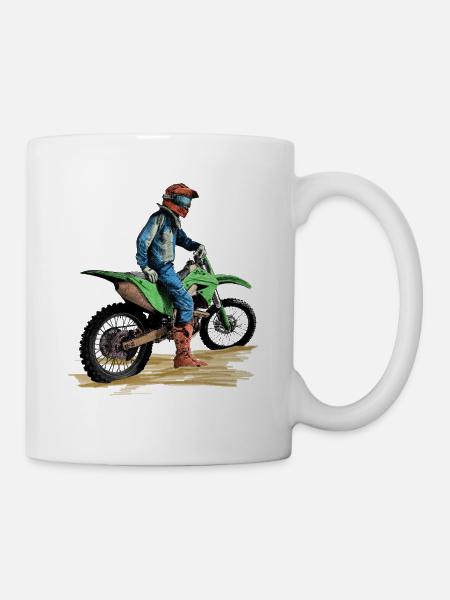 Crossmotorrad - Tasse - Weiß