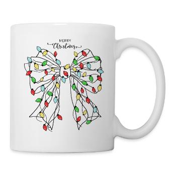 Festliches Weihnachtslicht Schmetterling Design - Tasse - Weiß - Rechts