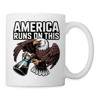 America Runs on Coffee Eagle - Mug - white - Right