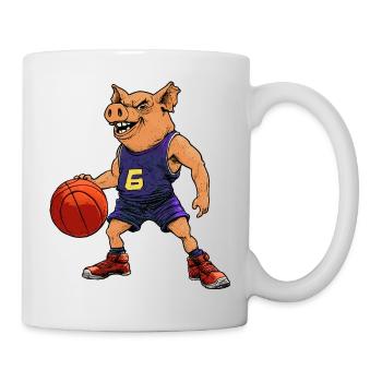 Basketball player pig - Mug - white - Right