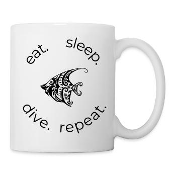 Manger dormir plonger Répéter – Poisson tribal - Mug blanc - blanc - Droite
