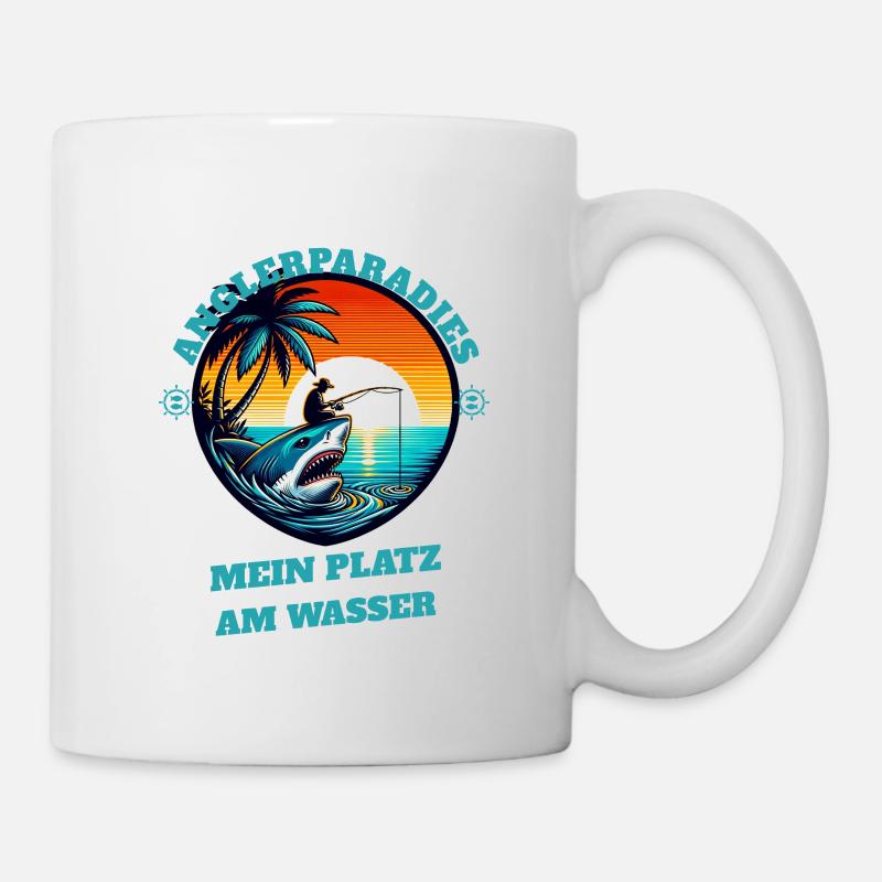 Fishing paradise sunset - Mug - white