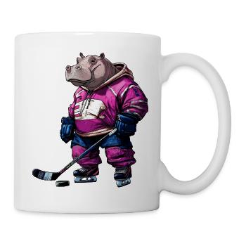 Nilpferde Eishockey - Tasse - Weiß - Rechts