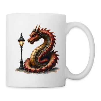 Dragon Steampunk avec lanterne - Mug blanc - blanc - Droite
