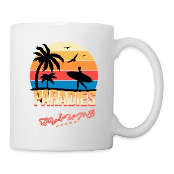 Beach Vacation Sunset Illustration - Mug - white - Right