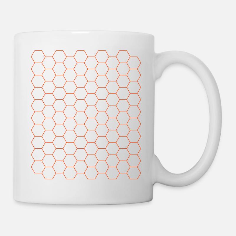 Futuristisches Sechseck-Muster-Design - Tasse - Weiß