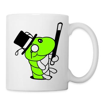 Caterpillar Sir Mr. Rich Monocle Glasses Cylinder Hole - Mug - white - Right