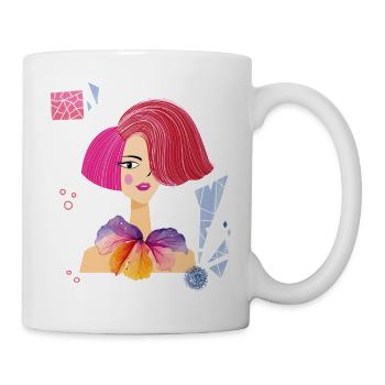 Portrait de fille - Mug blanc - blanc - Droite