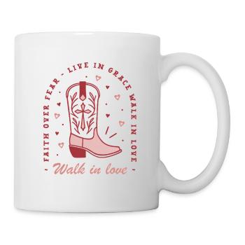 Fille chrétienne foi citations roses marcher dans l’amour - Mug blanc - blanc - Droite