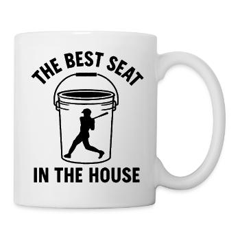 Der beste Platz im Haus Bucket Dad Baseball Dad - Tasse - Weiß - Rechts