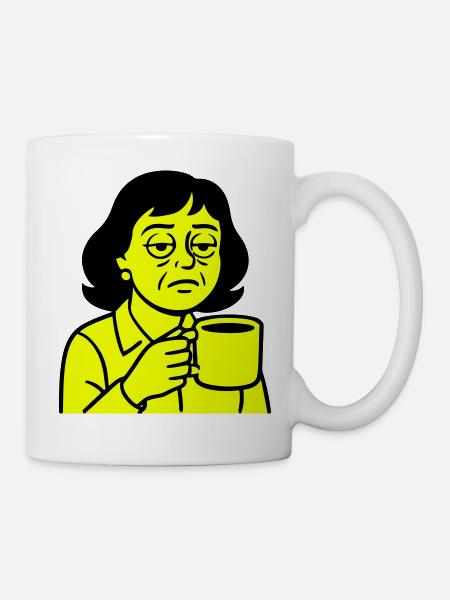 Mürrische Kaffeetante - Tasse - Weiß