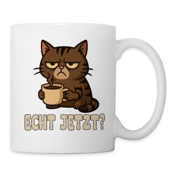Mürrischer Katzen-Design mit Kaffeetasse - Mug - white - Right