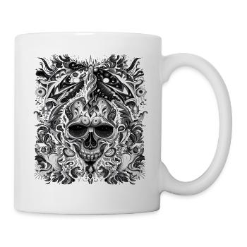 Dark Tribal Skull with Mystical Elements - Mug - white - Right