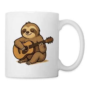 Das entspannte Faultier mit Gitarre - Tasse - Weiß - Rechts