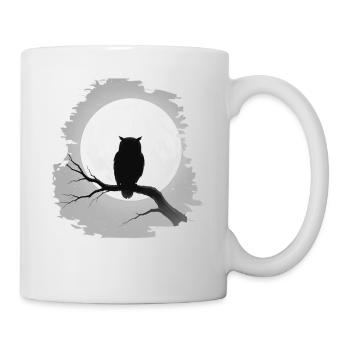 Halloween Eule Vollmond Nacht Spooky Design - Tasse - Weiß - Rechts