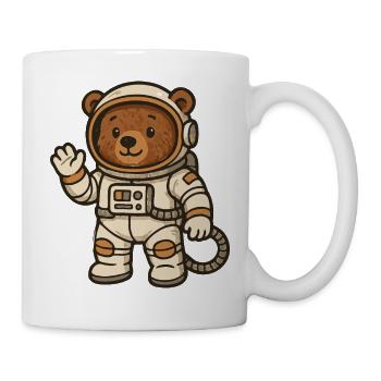 Niedlicher Bär im Astronautenanzug - Tasse - Weiß - Rechts