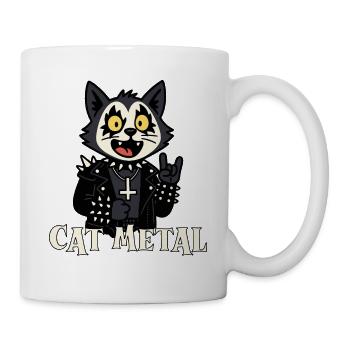 Gothischer Katzen-Metal-Design - Tasse - Weiß - Rechts