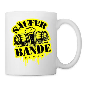 Säufer Bande Bier - Tasse - Weiß - Rechts