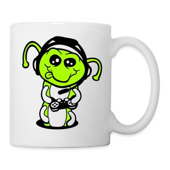 Gamer Caterpillar Nerd Gaming Controller Console Game - Mug - white - Right