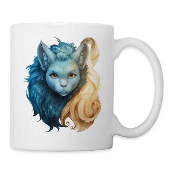 Mystical cat creature with two-tone mane - Mug - white - Right